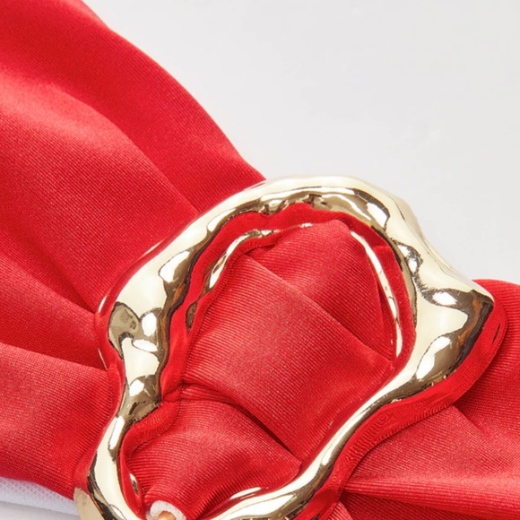 Commense Metal-Detail Bow Bandeau Bikini Size Large - Picture 3 of 7